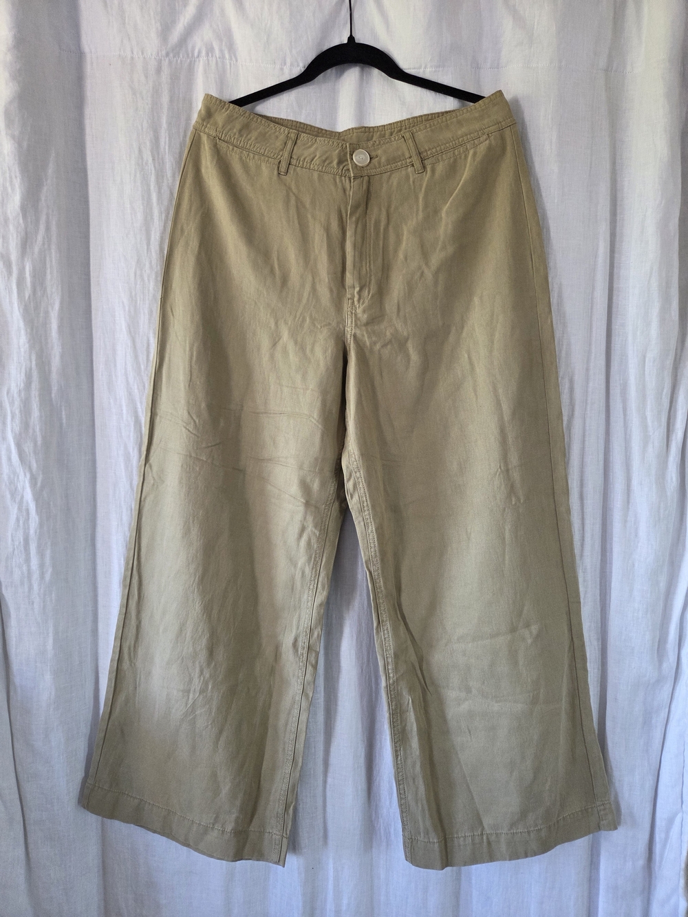 Mango | Wide-Leg Chino Pants in Light Khaki